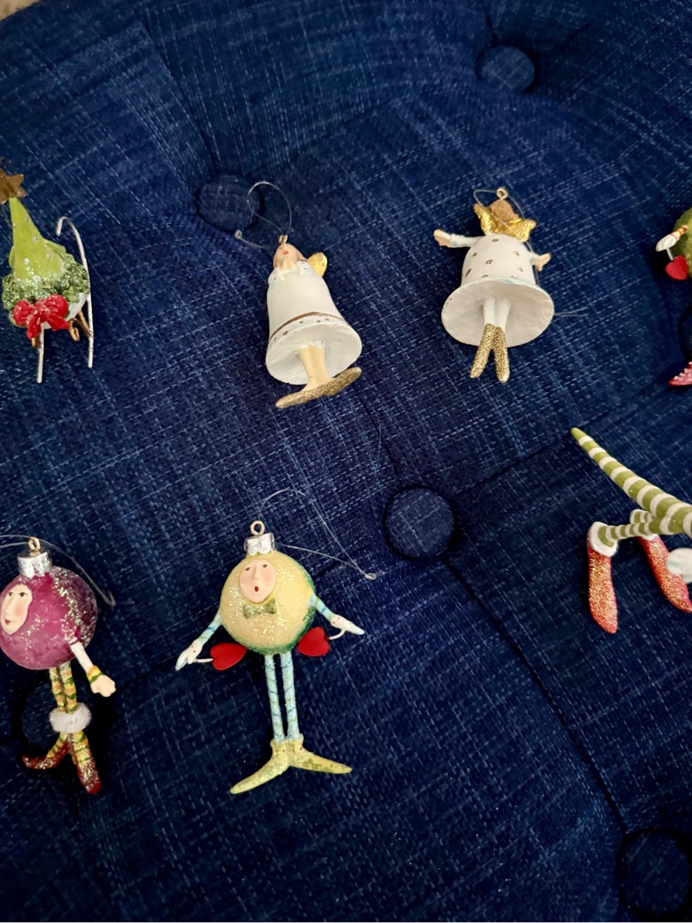 Assorted Whimsical Mixed-Color Holiday Ornaments - Set of Playful Characters